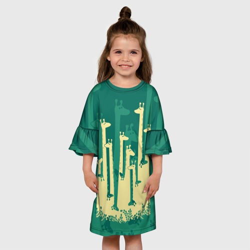Детское платье 3D Жирафы, цвет 3D печать - фото 4