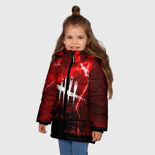 Зимняя куртка для девочек 3D Dead by Daylight, цвет светло-серый - фото 3