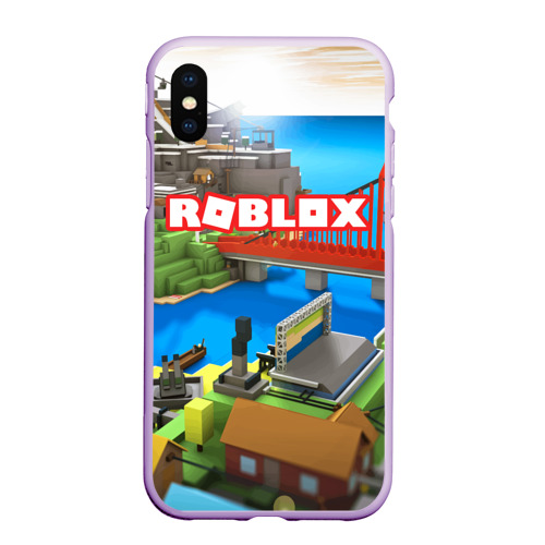 Чехол для iPhone XS Max матовый Roblox, цвет сиреневый