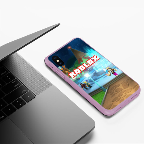 Чехол для iPhone XS Max матовый Roblox, цвет сиреневый - фото 5