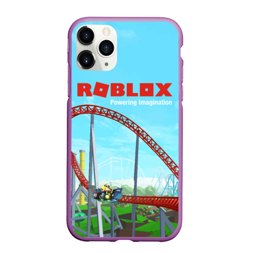 Чехол для iPhone 11 Pro Max матовый Roblox: Powering Imagination, цвет фиолетовый