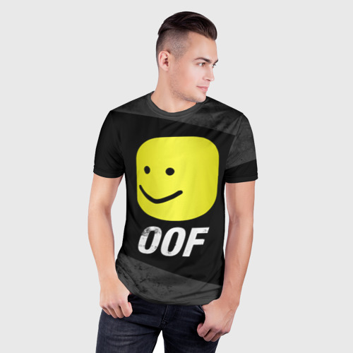 Мужская футболка 3D Slim Roblox Oof Мем, цвет 3D печать - фото 3