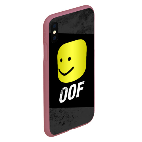 Чехол для iPhone XS Max матовый Roblox Oof Мем, цвет малиновый - фото 3