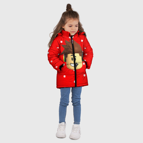 Зимняя куртка для девочек 3D Roblox Head, цвет красный - фото 5
