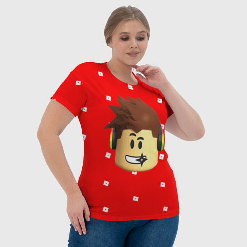 Женская футболка 3D Roblox Head, цвет 3D печать - фото 6