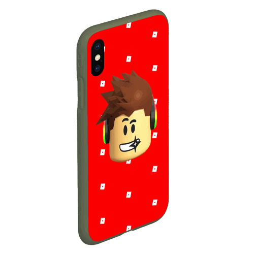 Чехол для iPhone XS Max матовый Roblox Head, цвет темно-зеленый - фото 3