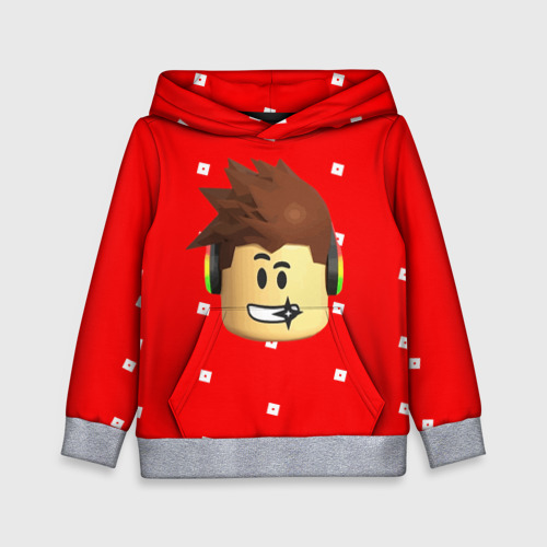 Детская толстовка 3D Roblox Head, цвет меланж