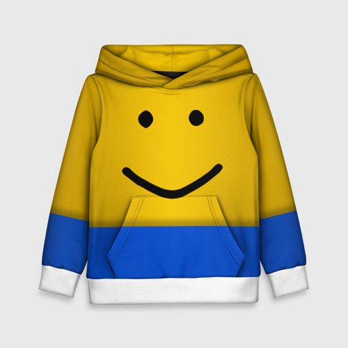 Детская толстовка 3D Roblox noob Face, цвет белый