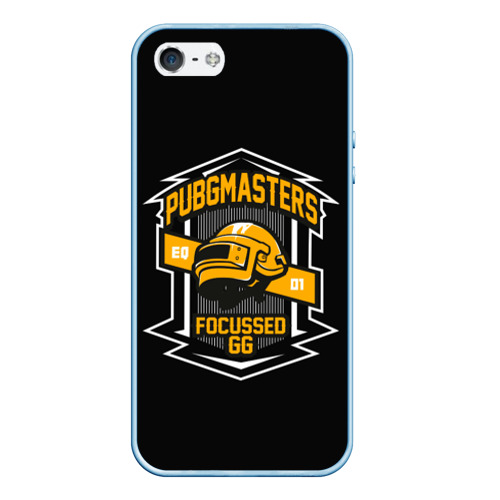 Чехол для iPhone 5/5S матовый PUBG masters, цвет голубой