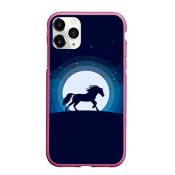 Чехол для iPhone 11 Pro Max матовый Лошадь под луной