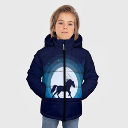 Зимняя куртка для мальчиков 3D Лошадь под луной - фото 2