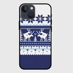 Чехол для iPhone 13 mini Свитер с оленями