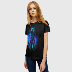Женская футболка 3D Fortnite. Neon Raven - фото 2