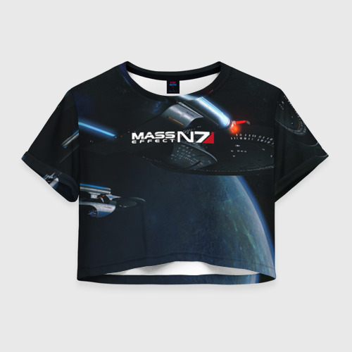 Женская футболка Crop-top 3D MASS EFFECT N7