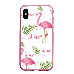 Чехол для iPhone XS Max матовый Lil Peep Pink flamingo