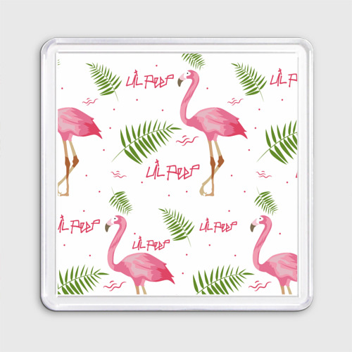 Магнит 55*55 Lil Peep Pink flamingo