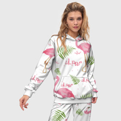 Женский костюм с толстовкой 3D Lil Peep Pink flamingo - фото 2