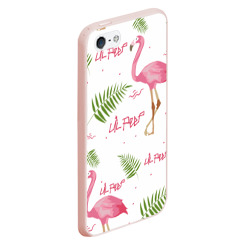 Чехол для iPhone 5/5S матовый Lil Peep Pink flamingo - фото 2