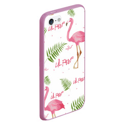 Чехол для iPhone 5/5S матовый Lil Peep Pink flamingo - фото 2