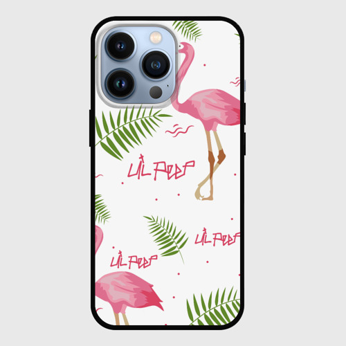 Чехол для iPhone 13 Pro Lil Peep Pink flamingo, цвет черный