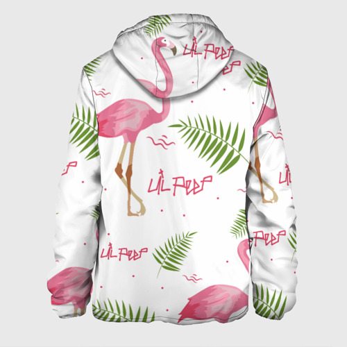 Мужская куртка 3D с принтом Lil Peep pink flamingo, вид сзади #1