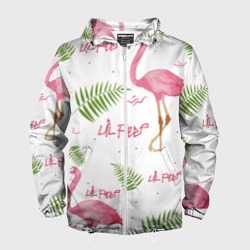 Мужская ветровка 3D Lil Peep Pink flamingo