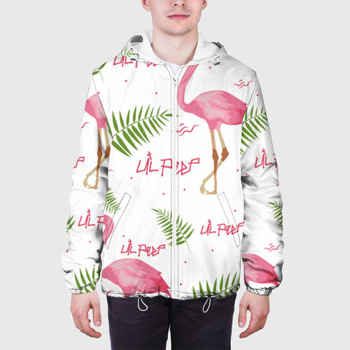 Мужская куртка 3D Lil Peep Pink flamingo, цвет 3D печать - фото 4