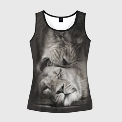 Женская майка 3D Лев и львица