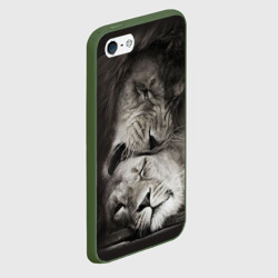 Чехол для iPhone 5/5S матовый Лев и львица - фото 2