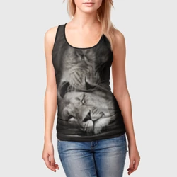 Женская майка 3D Лев и львица - фото 2