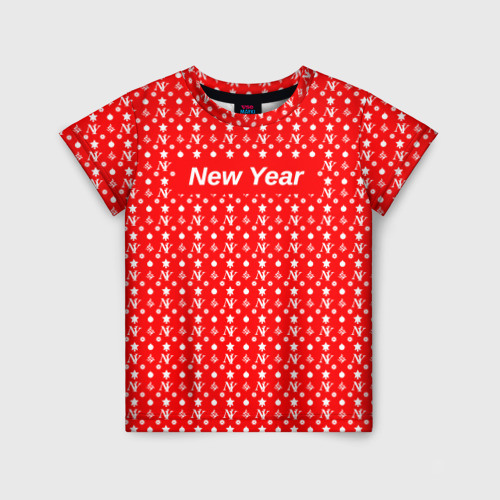 Детская футболка 3D с принтом New Year fashionable, вид спереди #2
