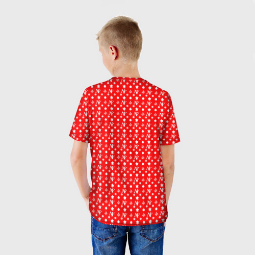 Детская футболка 3D с принтом New Year fashionable, вид сзади #2