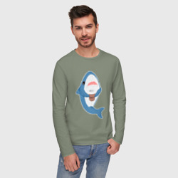 Мужской лонгслив хлопок Hype Shark - фото 2