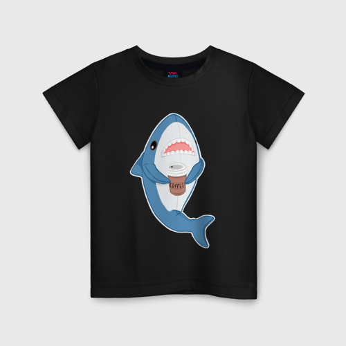 Детская футболка хлопок Hype Shark, цвет черный