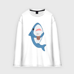 Женский лонгслив oversize хлопок Hype Shark