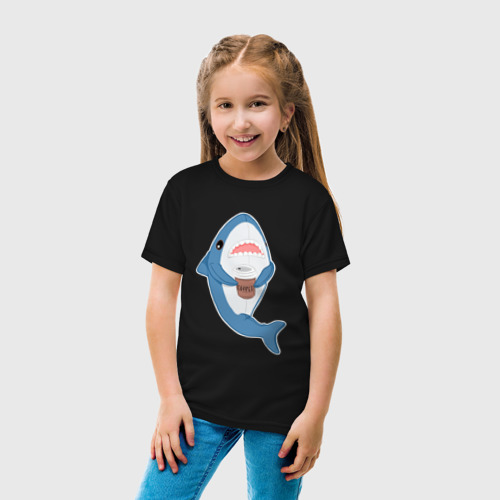 Детская футболка хлопок Hype Shark, цвет черный - фото 5