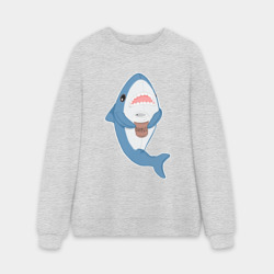 Мужской свитшот oversize без начеса хлопок Hype Shark