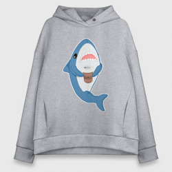 Женское худи Oversize хлопок Hype Shark