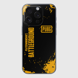 Чехол для iPhone 15 Pro силиконовый с защитой камеры PUBG ПАБГ