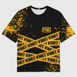 Женская футболка oversize 3D PUBG ПАБГ winner yellow
