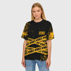 Женская футболка oversize 3D PUBG ПАБГ winner yellow - фото 2