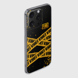 Чехол для iPhone 15 Pro силиконовый с защитой камеры PUBG ПАБГ winner yellow - фото 2