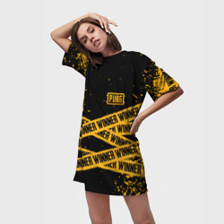 Платье-футболка 3D PUBG ПАБГ winner yellow - фото 2