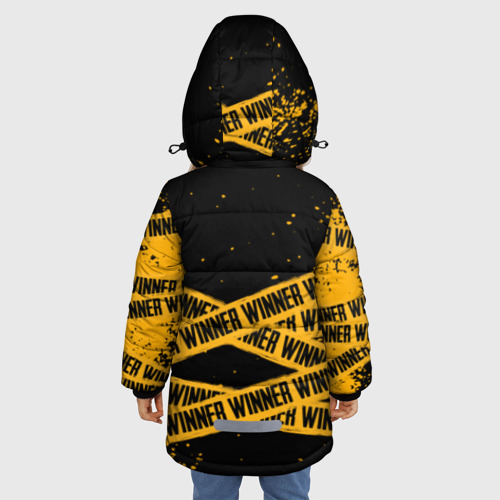 Зимняя куртка для девочек 3D PUBG ПАБГ winner yellow, цвет черный - фото 4