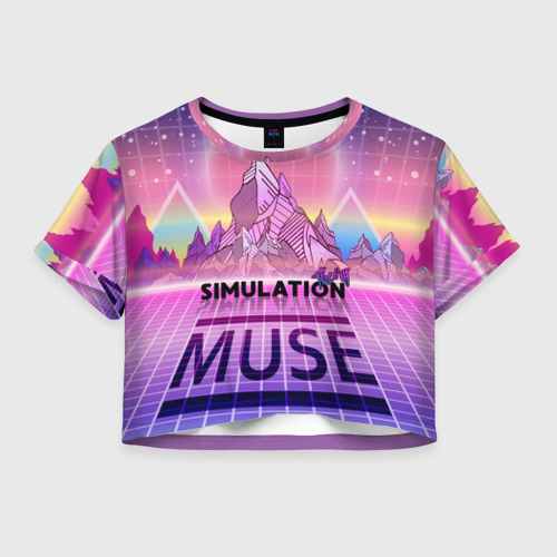 Женская футболка Crop-top 3D Simulation Theory. Muse, цвет 3D печать