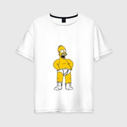 Женская футболка хлопок Oversize Гомер Симпсон