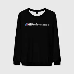 Мужской свитшот 3D BMW performance чёрный БМВ