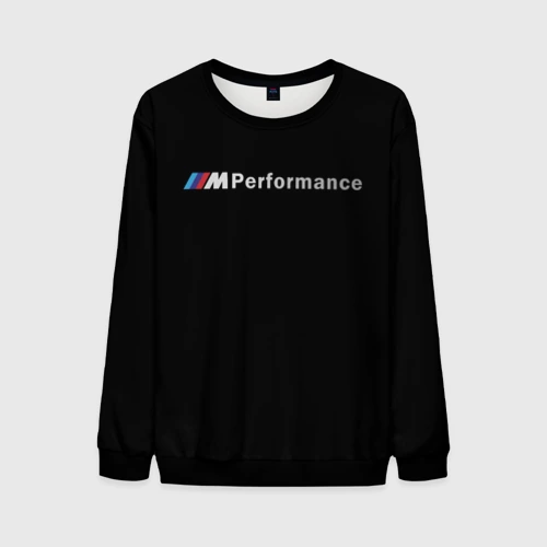 Мужской свитшот 3D BMW performance чёрный БМВ