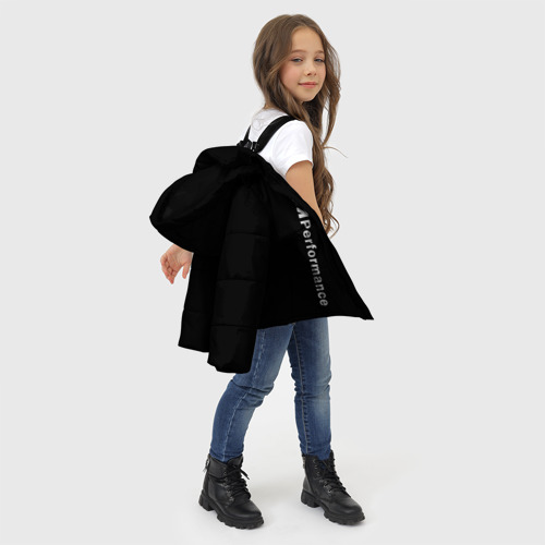 Зимняя куртка для девочек 3D с принтом BMW performance БМВ, фото #4