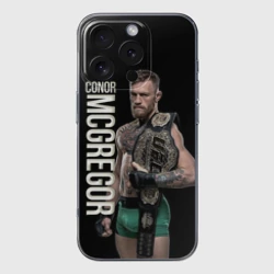 Чехол для iPhone 16 Pro Max силиконовый с защитой камеры Конор МакГрегор